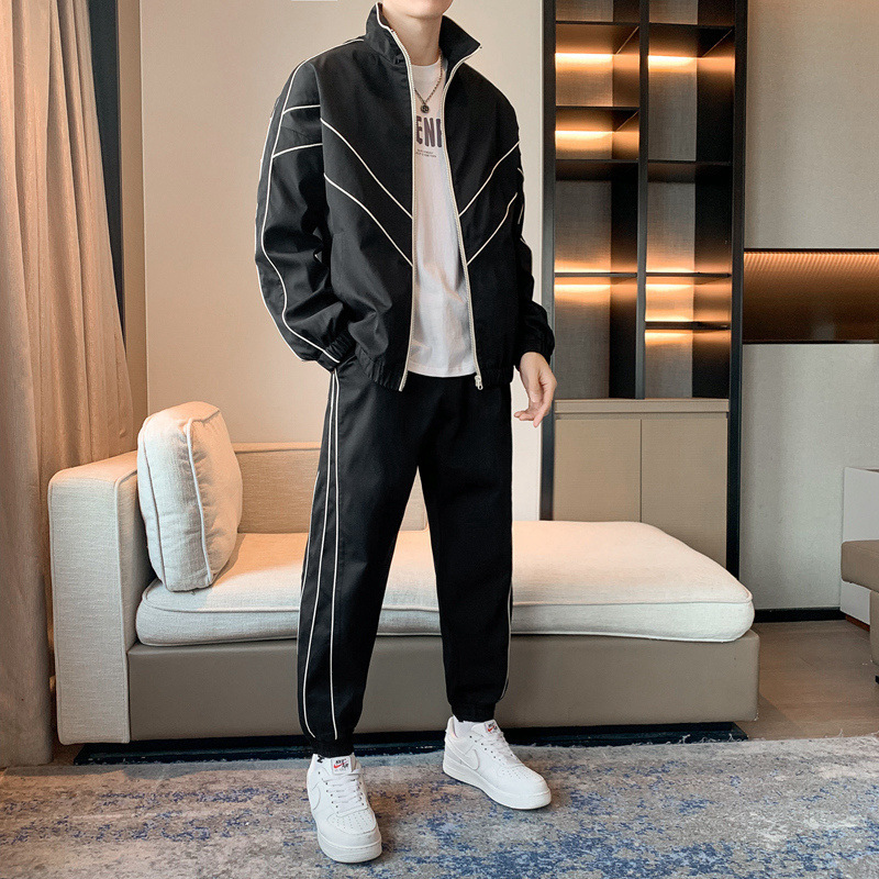 Sports suit Men's Spring and Autumn New Jacket Coat with Casual Trousers Handsome Two-piece Men's Trendy