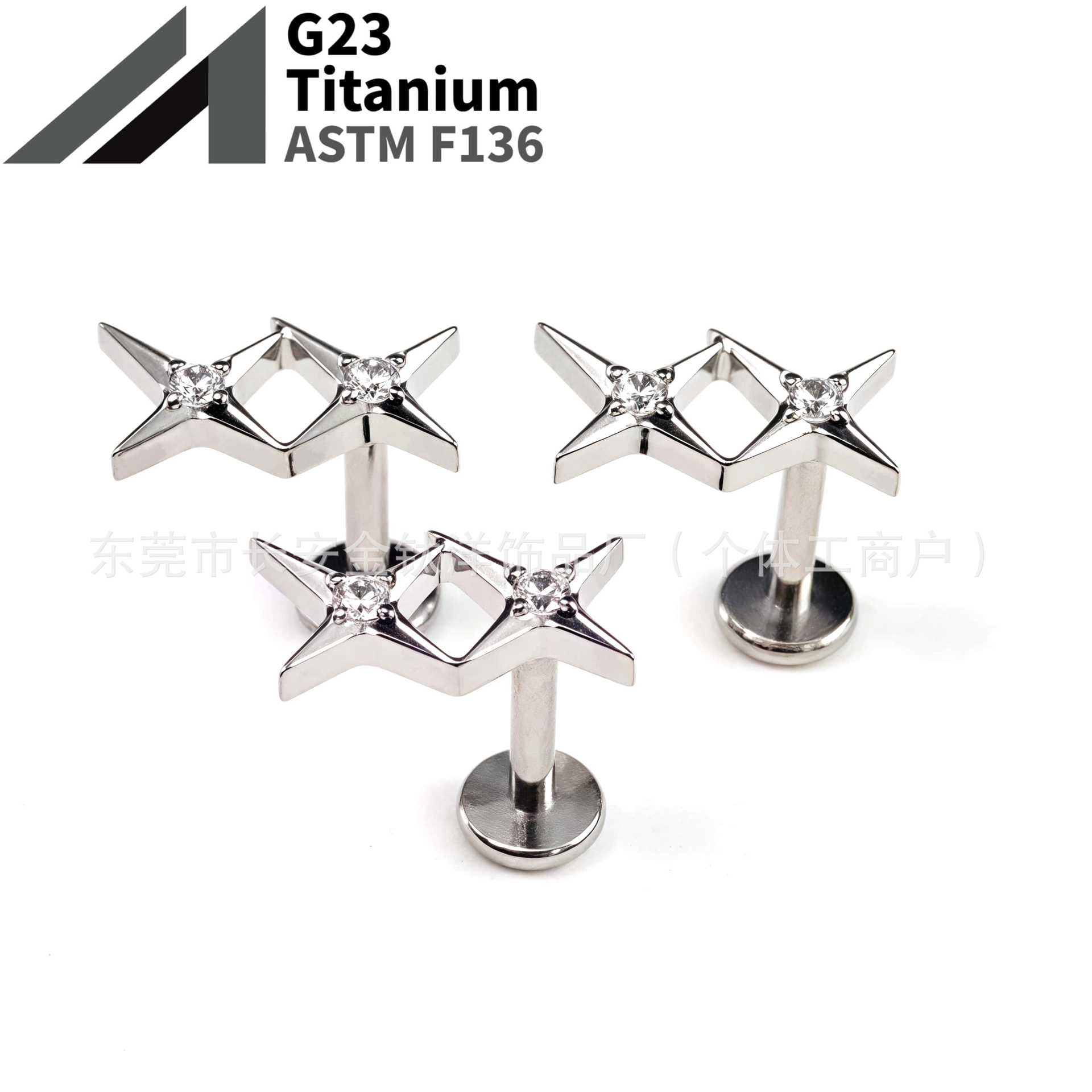 16G labret stud size and finish detail