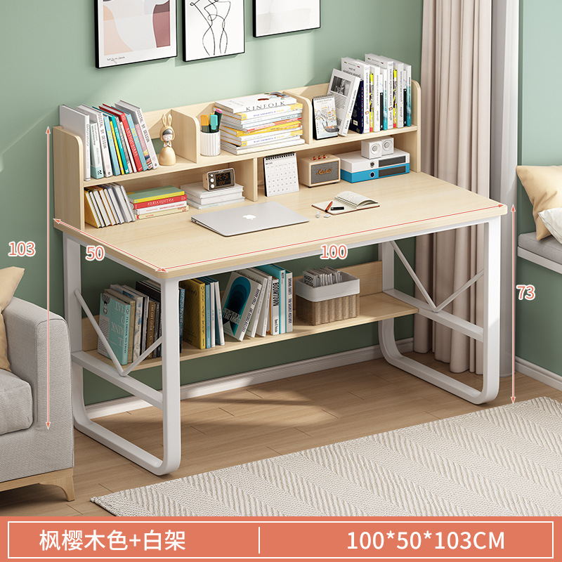 Escritorio estantería computadora integrada mesa de oficina chica dormitorio casa simple escuela primaria y secundaria estudiante escritura mesa de estudio y silla