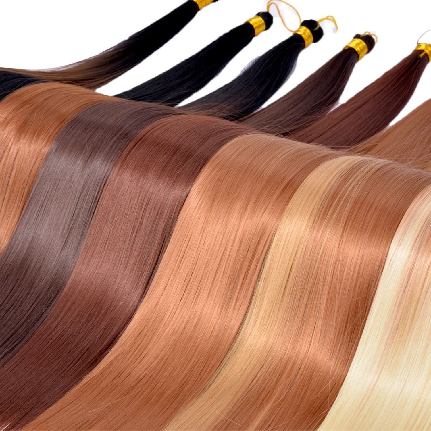 Bone Straight Hair de fibra química de 24 pulgadas Braidi ng Hai sin franjas negras largas rectas image 3
