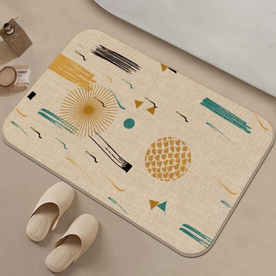 Linen Floor Mats, Bathroom Non-Slip | Avtomobil döşəmə paspasları - morandi-wind-flax-4060cm