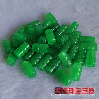 绿色马来玉6*11mm大号竹节散珠批发 DIY玉石饰品配件玉石珠子晚辈