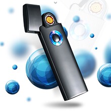 TH726超薄USB充電打火機電熱絲防風點煙器金屬材質生日禮物帶燈