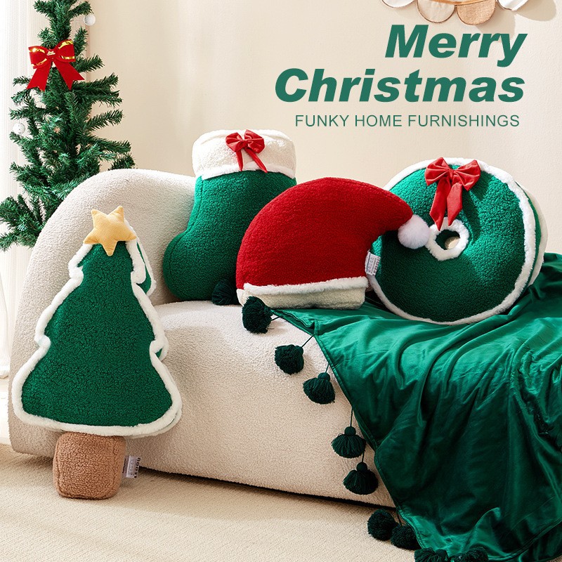 Christmas Pillow Sofa Cushion Living Room Back Cushion Nap Bed Leg Sleeping Cushion Christmas Gift Decoration