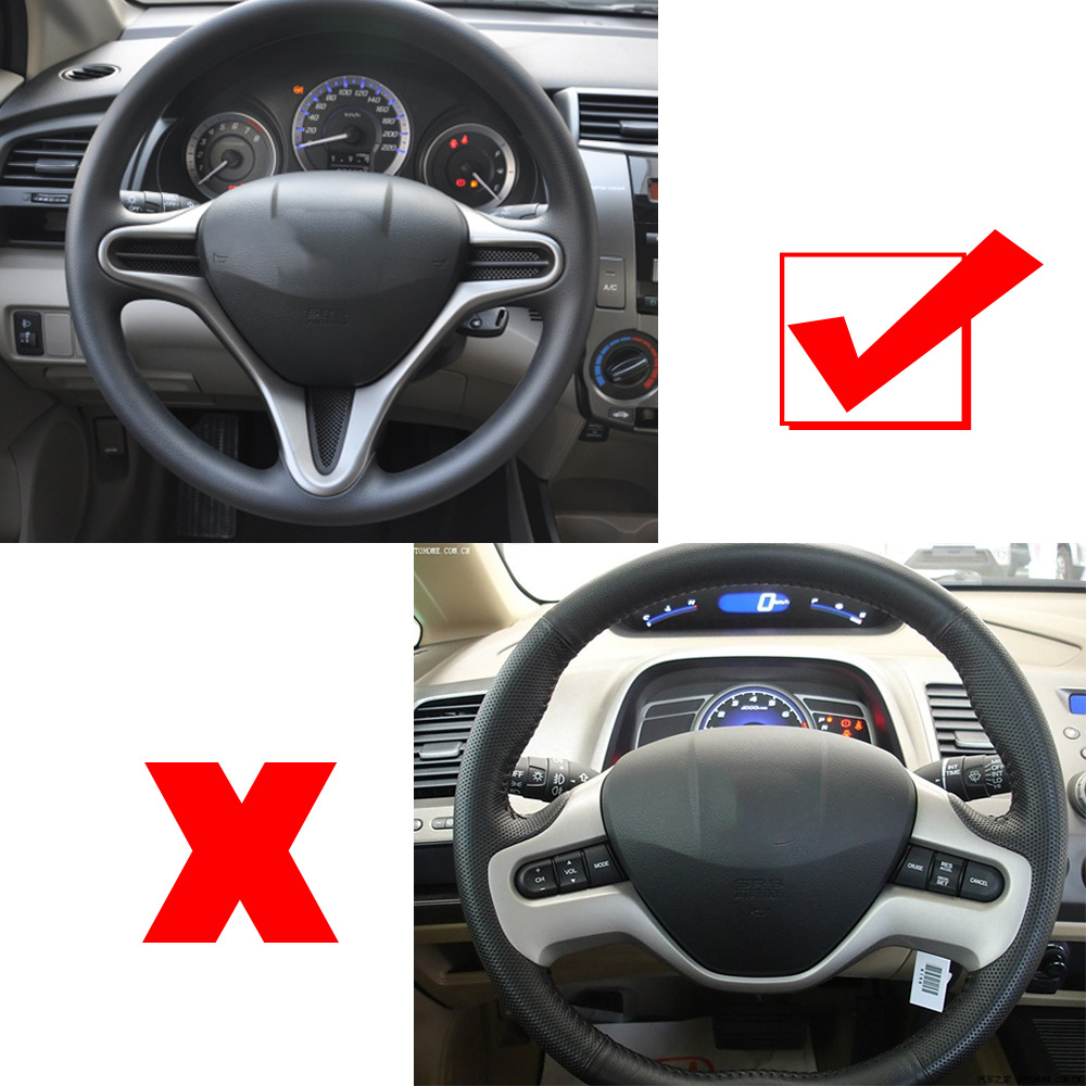 Suitable for 09-14 second-generation Fit Fengfan steering wheel decorative frame bright strip panel silver accessories modification