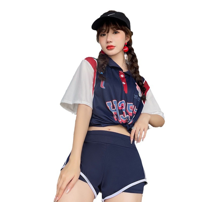 trajes de baño para mujeres 2025 nuevo conjunto de tres piezas coreano deportes estudiantes conservadores trajes de baño para cubrir el vientre delgado