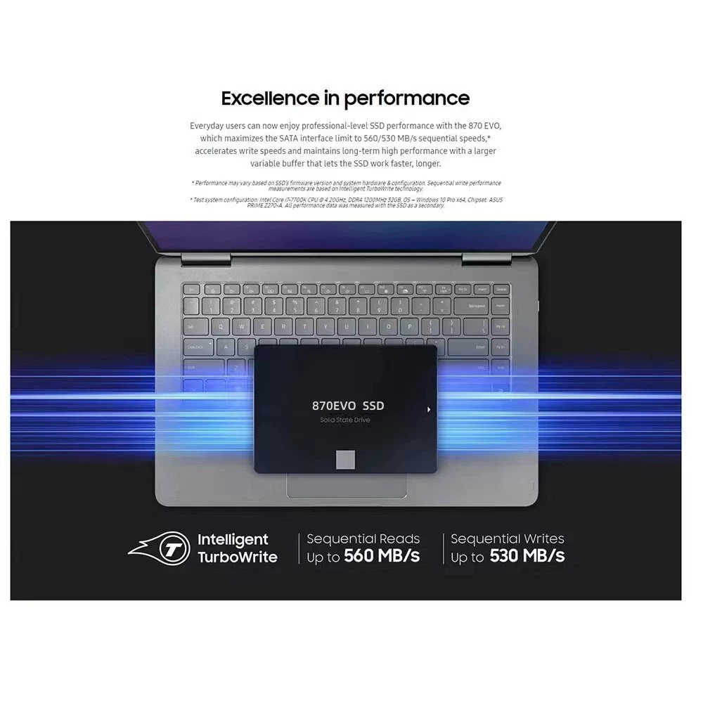 Модель 870 EVO расширяемый твердотельный накопитель 2.5" высокоскоростной 1TB/2TB/4TB для ноутбука, встроенное хранилище