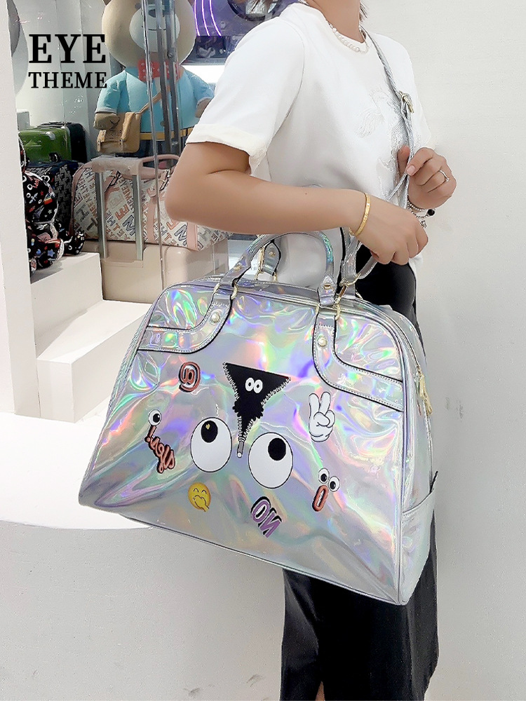 Material especial de gran capacidad TPU Symphony Material que cambia de color Bolsa de almacenamiento de viaje portátil Mensajero unisex 2592 #