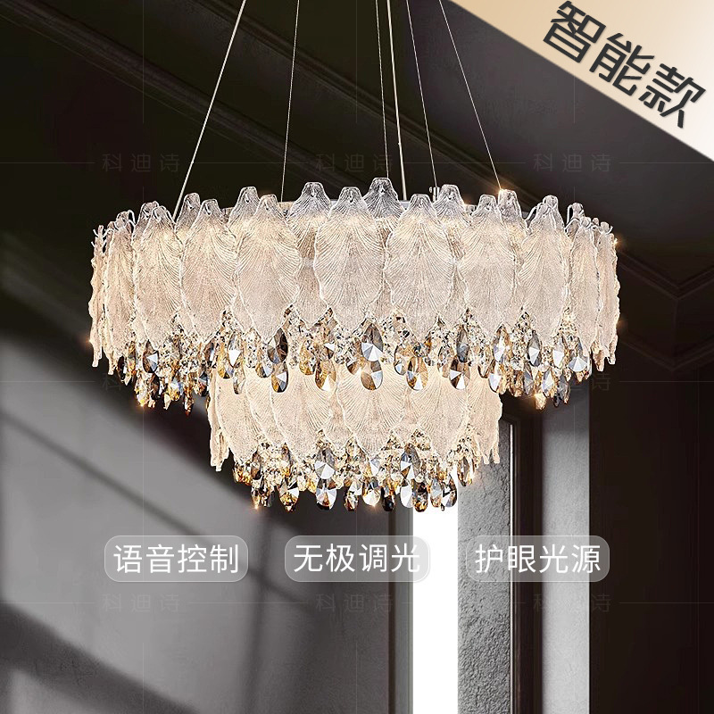 Eye Protection French Living Room Lamp 2025 New Main Lamp Romantic Cream Style Bedroom Crystal Chandelier Classy Restaurant Lamps