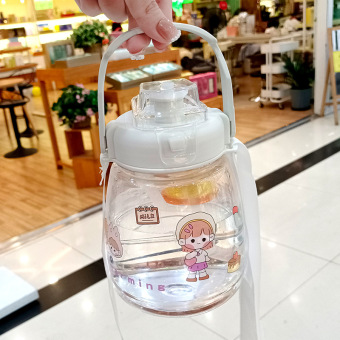 大肚水杯子男女学生新款高颜值吸管杯儿童水杯大容量塑料杯大肚杯