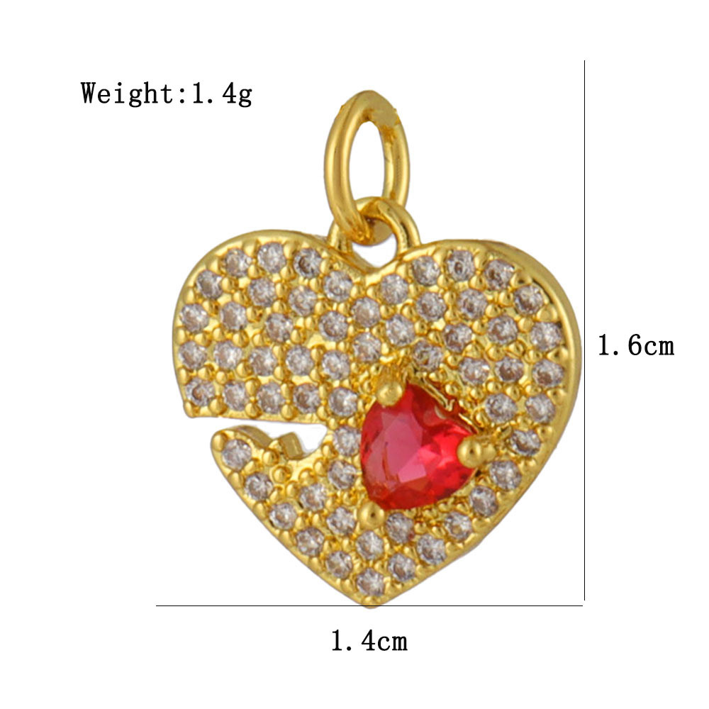 2g Weight Pendant Jewelry Making Type 14*16MM Jewelry Making Size Zircon Inlay Material DIY Jewelry Accessories Classification 1 Piece Quantity Copper Material Halloween Festival Dinosaur, Heart Shape, Bat Pattern Plating, Inlay Design IG Style Style 1 Piece 14*16MM Copper Zircon Dinosaur Heart Shape Bat Pendant 无