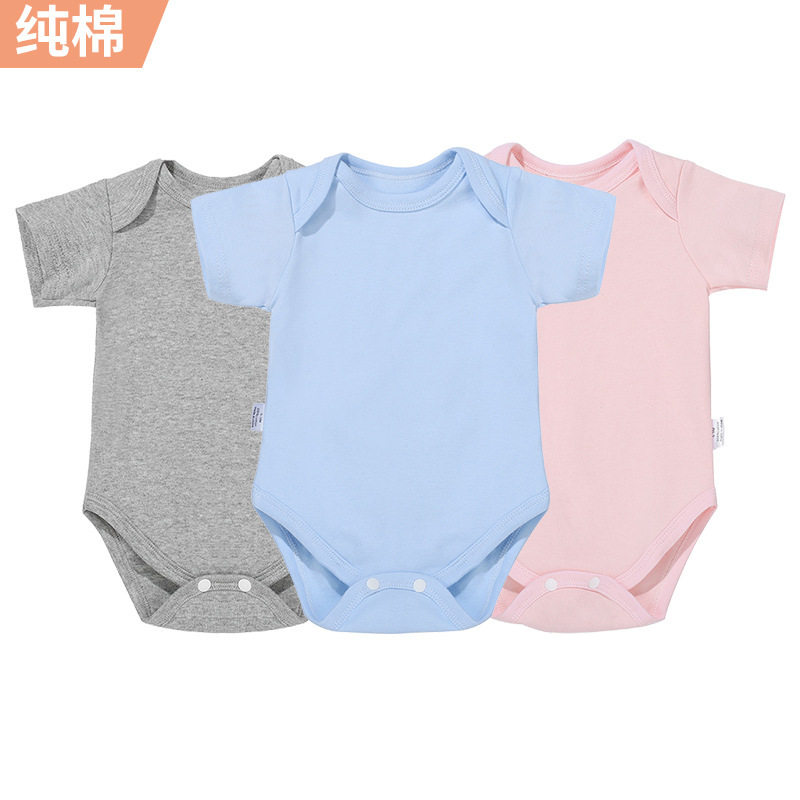 OEKO Cross-border Newborn Clothes Summer Short-sleeved Girl Baby Wrap Fart Clothes Class A Hare Climbing Clothes Baby jumpsuit