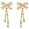 Earrings from pearl with bow, silver needle, simple and elegant design, silver 925 sample