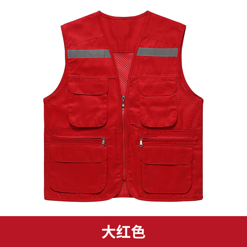 Chaleco multibolsillos, chaleco de voluntariado, tamaño personalizado, impresión reflectante, gestión de emergencias, fotografía, malla, ropa de trabajo para comercio exterior