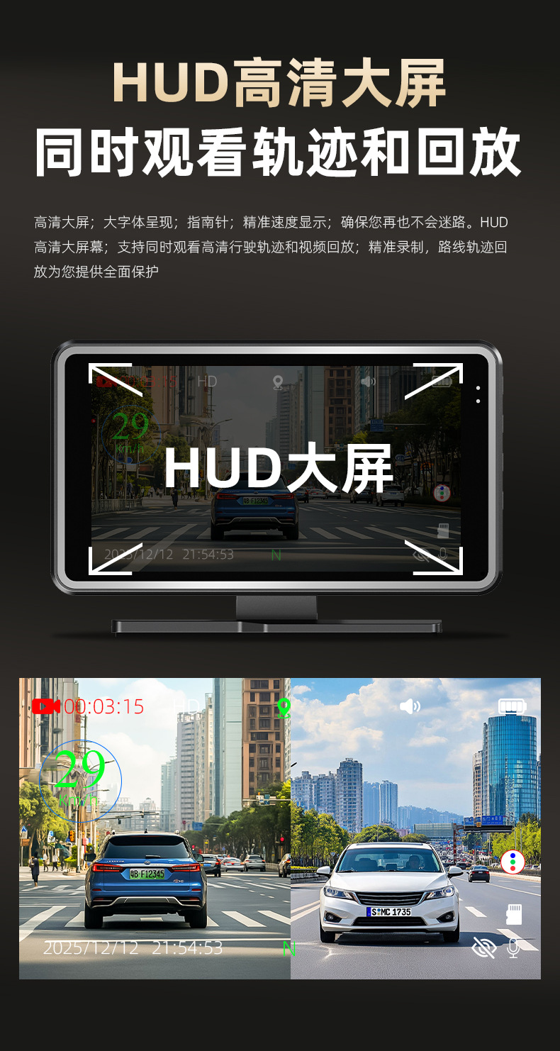 Electronic Dog 2026 new model car-mounted high-definition dashcam with night vision, 4K high-definition, and central control voice speed monitoring