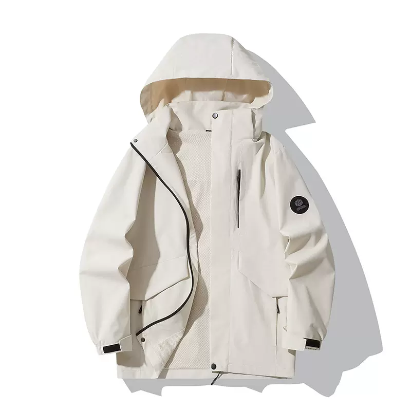 春秋季冲锋衣男女同款防风防水户外工作服定印制logo宽松型立领