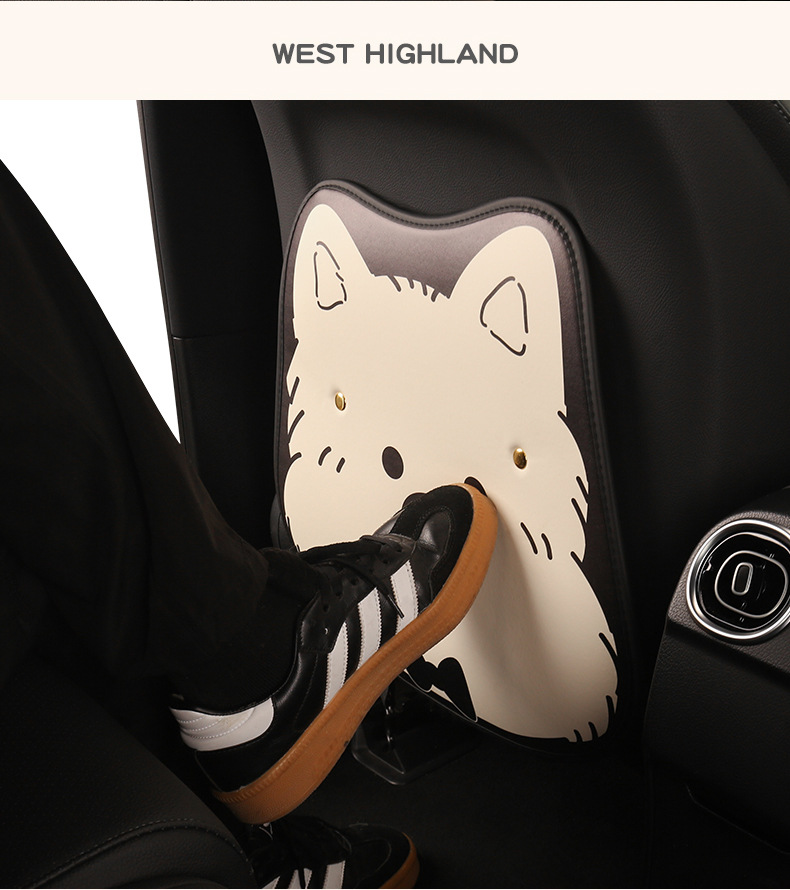 Puppy West Highland Ladies Cute Cartoon Seat Back Anti-kick Pad Car Seat Back Anti-dirt Pad Anti-dirt Pad