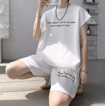 Men's sports summer thin set with letters