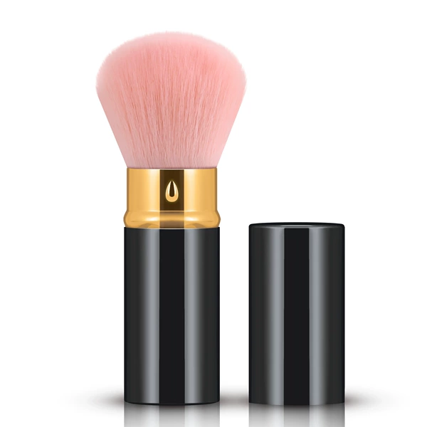 Black retractable brushed gold circle-pink hair 8.8*2.3cm