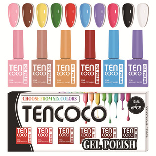 TENCOCO cross-border new product a bottle of one-color phototherapy nail oil glue color glue 6-color nail nail oil glue suit glue