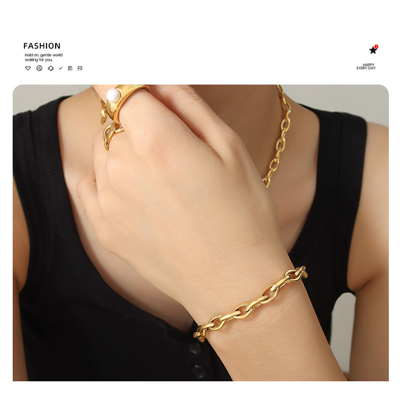 Fashion Solid Color Titanium Steel Plating Womenu0027S Bracelets Necklace