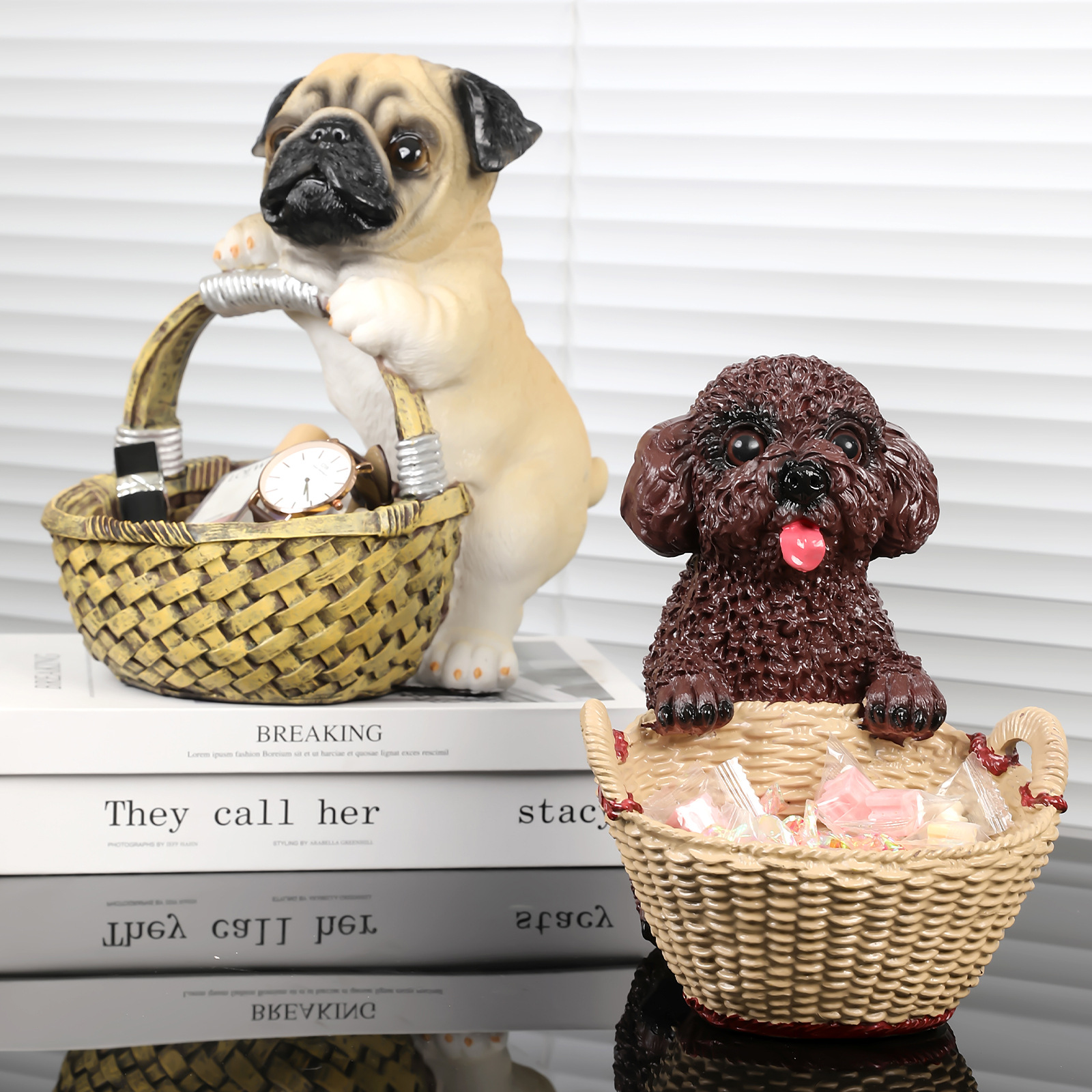 Adorno de resina encantadora canasta de almacenamiento adorno comercio exterior transfronterizo hogar VIP decoración de toro