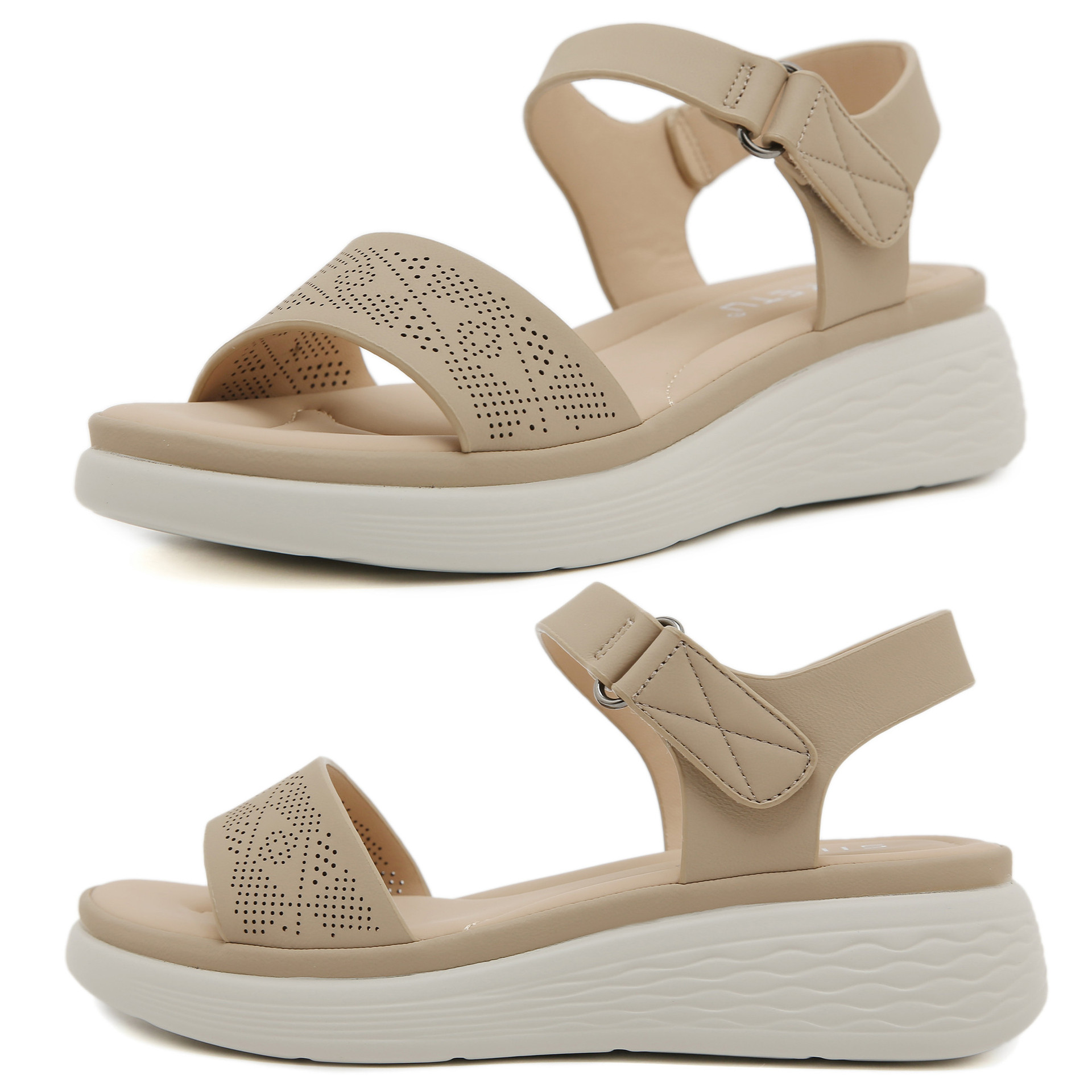 2025 nuevo punto de fondo grueso ligero antideslizante cómodo ocio deportivo velcro sandalias un alcalde