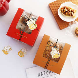 圣诞节雪花酥开窗礼品盒曲奇饼干盒蛋糕包装盒子现货可批发定 制