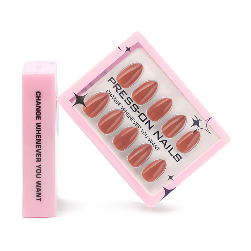Solid Color Coffee Color Simple Short Wearable Nails 30 Pieces Boxed Gel Manicure Fake Nails Export Hot Selling Fake N Solid Color Coffee Color Simple Short Wearable Nails 30 Pieces Boxed Gel Manicure Fake Nails Export Hot Selling Fake N