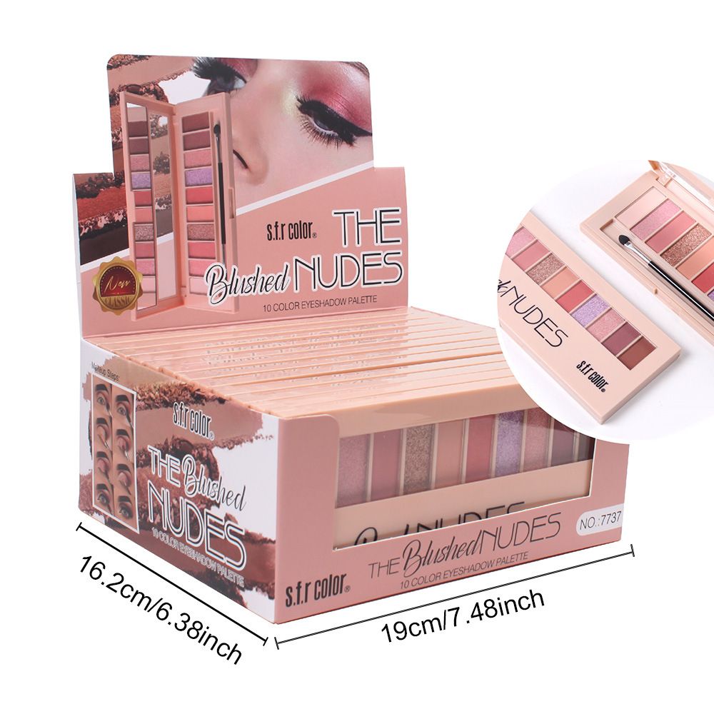 s.f.r color comercio exterior maquillaje fuente fábrica al por mayor mate perlada desarrollo de color 10 color sombra de ojos cepillo barato