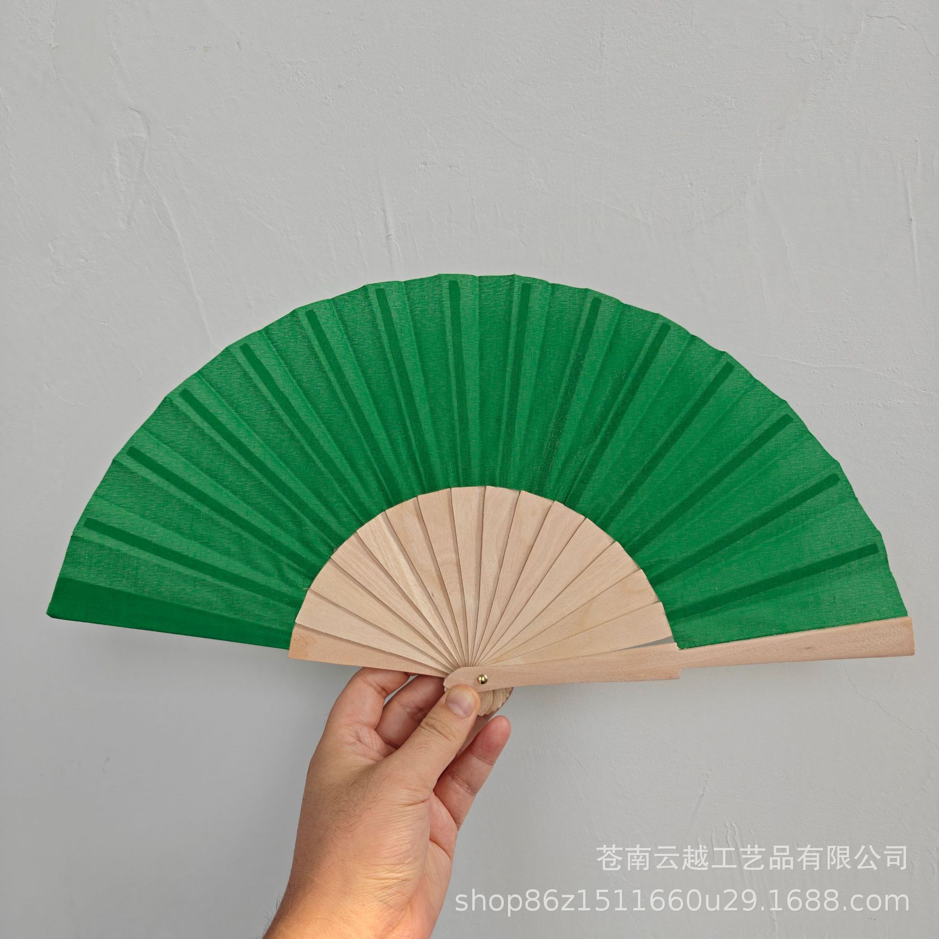 Abanico Plegable de Madera de 23 cm de Madera y Poliéster Algodón Portátil para Uso Diario image 31