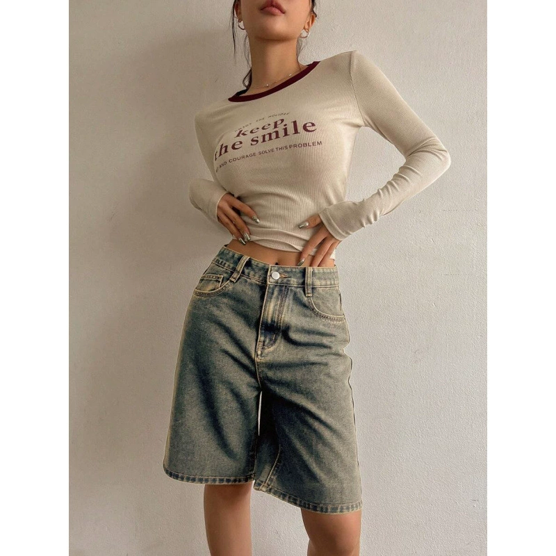 (跨境贸易) денимная юбка, шорты, oversize