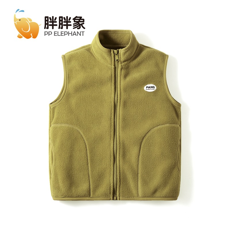 Chaleco de invierno cálido de primavera y otoño para hombres y mujeres dentro y fuera del chaleco de lana polar para niños chaleco casual de todo fósforo