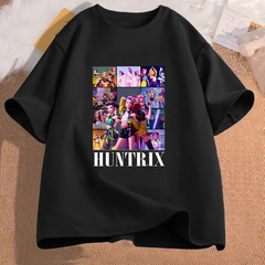 猎魔女团KPOP HUNTRX圆领短袖T恤欧码成人莫代尔上衣跨境代发0821