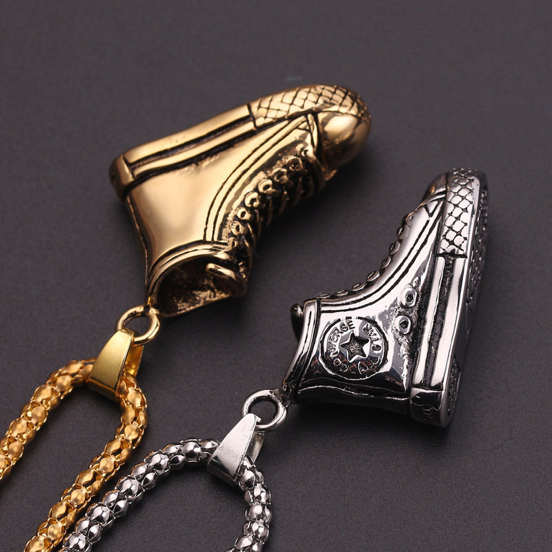 Bosalina European and American Star Hip-Hop Retro Alloy Necklace Trendy Alloy Necklace Converse Shoe Pendant