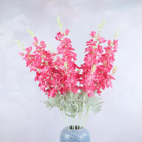 Flower 2 forked delphinium flocked large delphinium blue hyacinth wedding road leading wedding decoration fake flowers wholesale