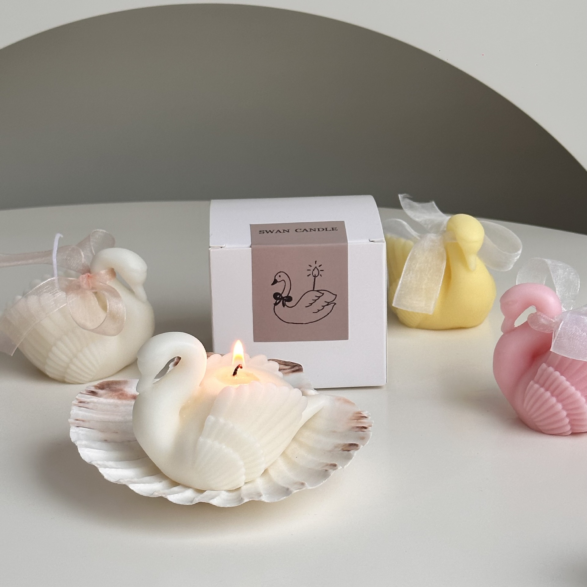 Schwanengöttin-Bankett-Gastgeschenk-Aromakerze, Muttertagsgeschenk, Lehrertagsgeschenk, Ornament_voghion.com