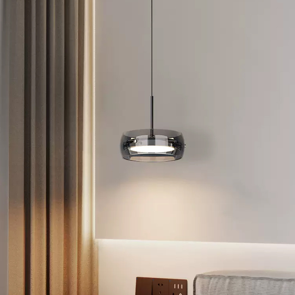 Lámpara de comedor simple lámpara de mesa de comedor moderna lámpara de cabecera de cama diseño creativo isla larga red lámpara de mesa de bar rojo