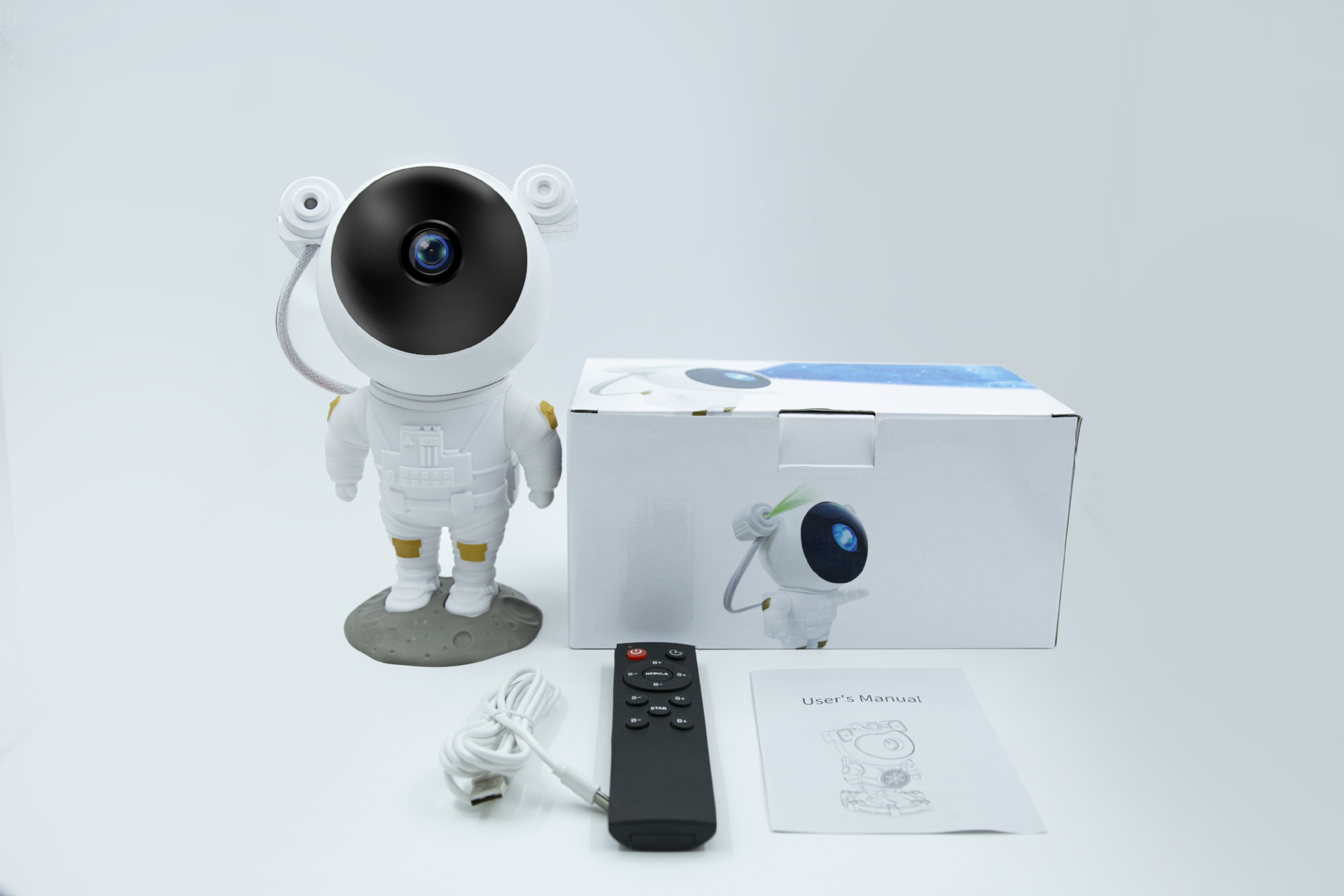 Astronauta transfronterizo luz de proyección de cielo estrellado luz de proyección de astronauta nebulosa gypsophila multifunción atmósfera LED luz nocturna