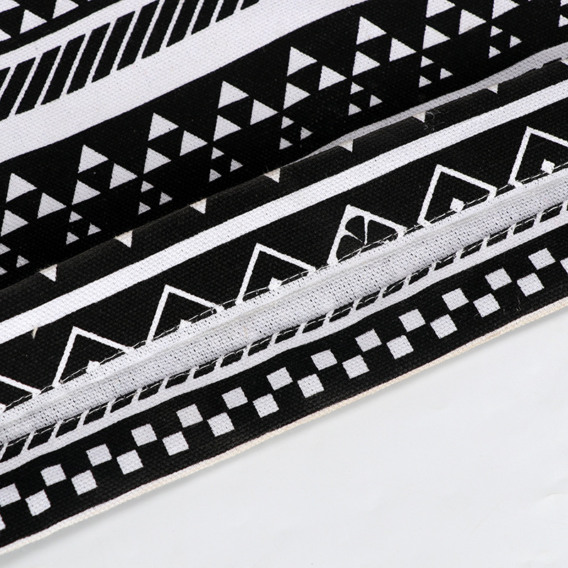 Fábrica al por mayor negro y blanco de algodón grueso bolsa de cordón de lona mochila personalizada Cordón de estudiante mochila