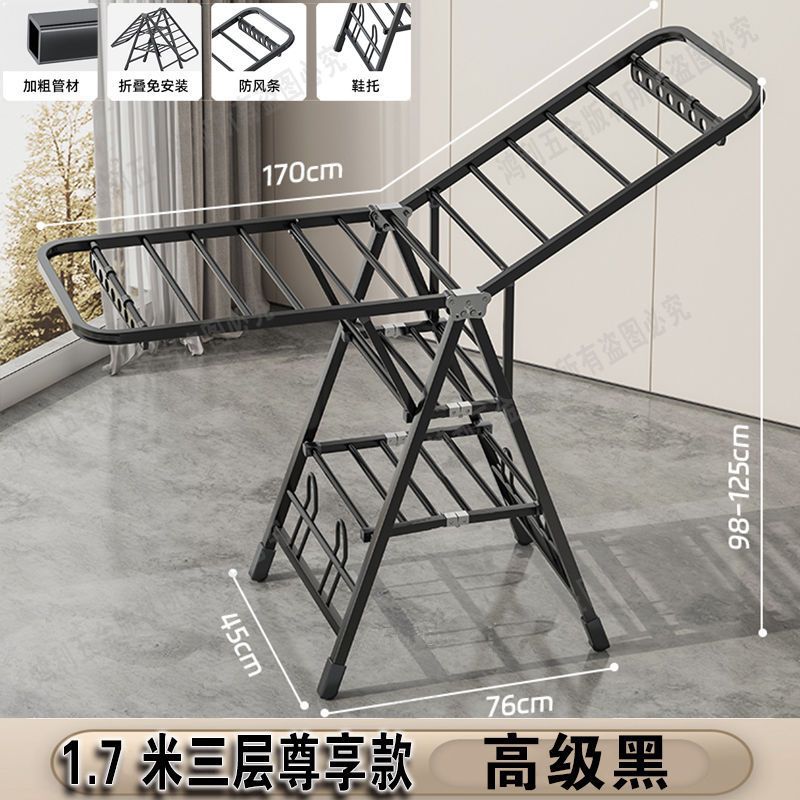 Tendedero de Ropa Plegable de Pie para Balcón e Interiores