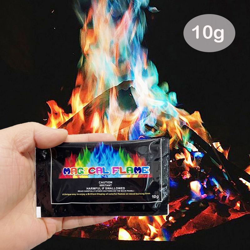 Cross-Border Exclusive Supply of Magicfire Colorful Flame Powder Magic Toys, Flame Party Beach Bonfire Supplies Wholesale