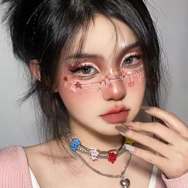 Christmas makeup face stickers water transfer cute cartoon tattoo stickers bear snowflake holiday tattoo stickers