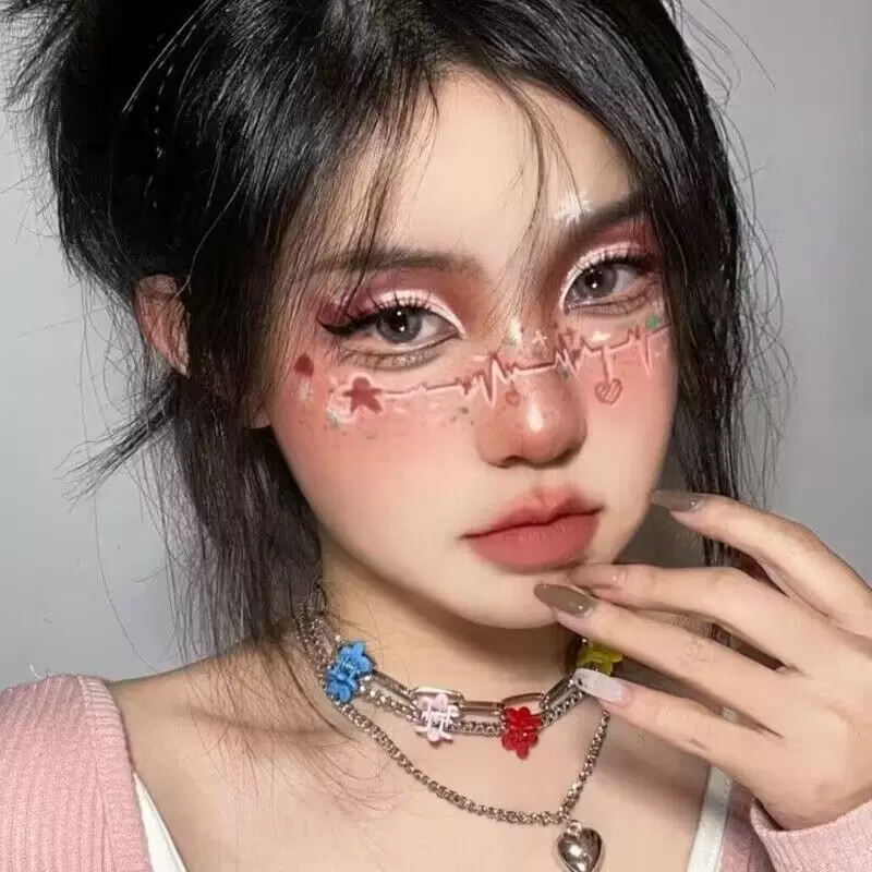 圣诞节妆容脸贴水转移可爱卡通纹身贴小熊雪花节日纹身贴