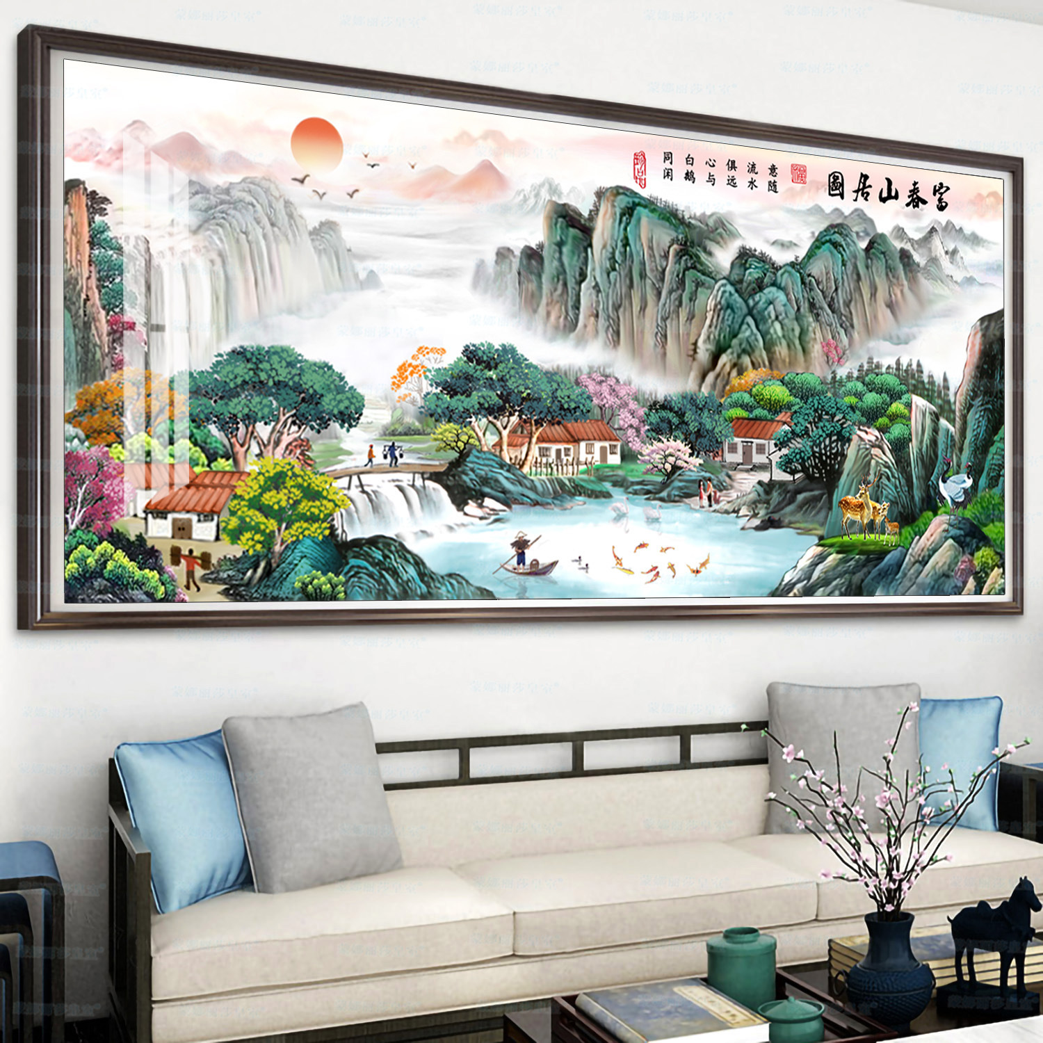 Mona Lisa Royal Cross Stitch Fuchun Mountain House Picture versión mejorada gran pintura china paisaje hecho a mano punto de cruz