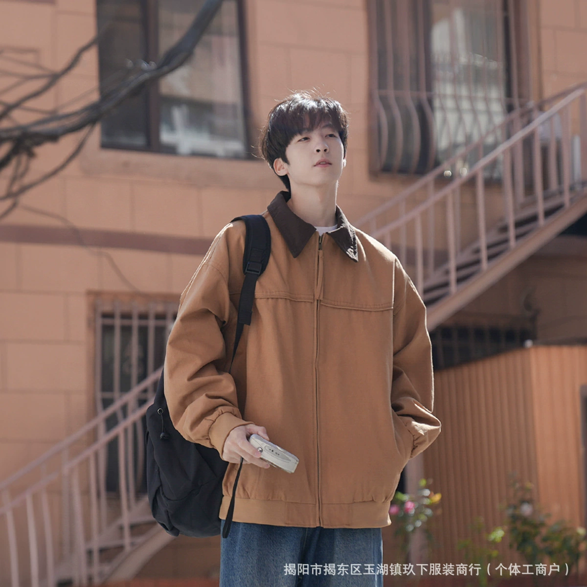 Ретро-японская осенняя jakета,Oversized расслабленный крой, унисекс повседневное пальто