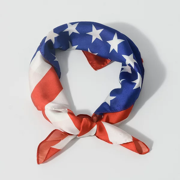 American Flag Headscarf 2026 World Cup Brazil Digital Printed Imitation Silk Chiffon Scarf Square Scarf