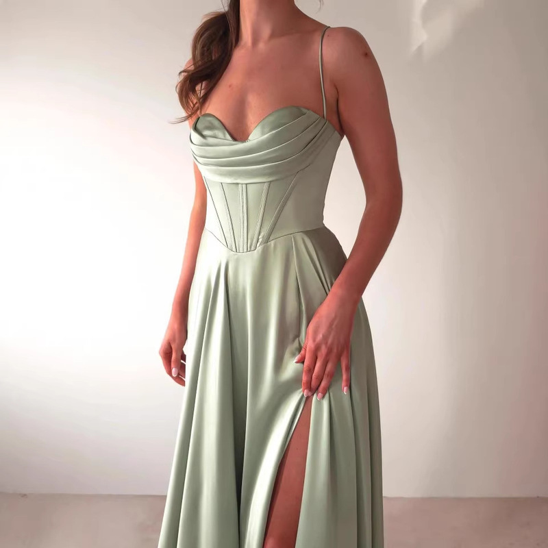 European and American Women's Evening Dress Birthday Party Ball Gown 2026 New Style Elegant Satin High-End Fashionable Dress
