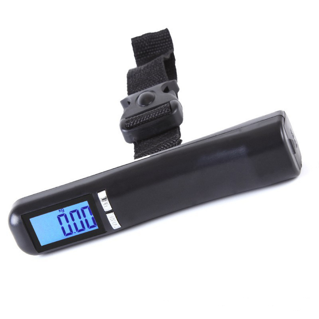 Báscula portátil electrónica de 50 kg para equipaje, con gancho y cinta