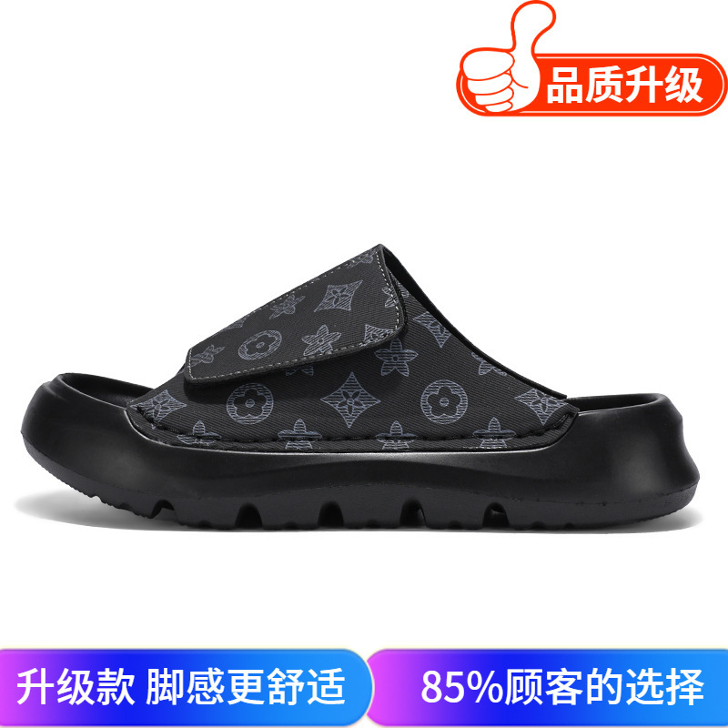 拖鞋男2025夏季新款男士潮流百搭可外穿个性魔术贴小众设计一字拖|undefined